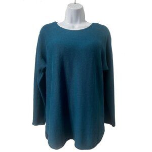 Michael Kors Teal Tunic-length Sweater, Size Medium